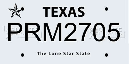 PRM2705 Texas License Plate