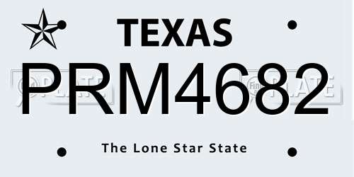 PRM4682 Texas License Plate