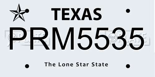 PRM5535 Texas License Plate
