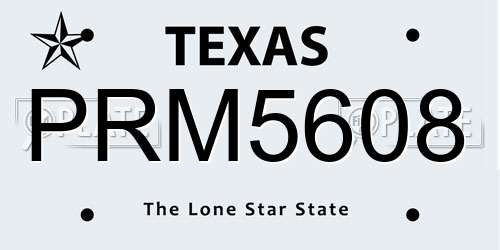 PRM5608 Texas License Plate
