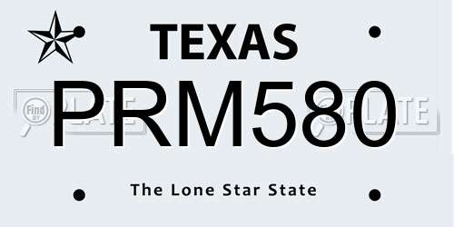 PRM580 Texas License Plate