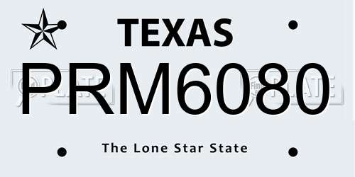 PRM6080 Texas License Plate