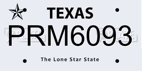 PRM6093 Texas License Plate