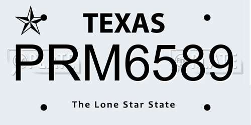 PRM6589 Texas License Plate
