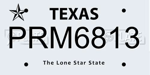 PRM6813 Texas License Plate