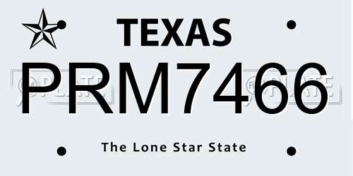 PRM7466 Texas License Plate