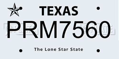 PRM7560 Texas License Plate