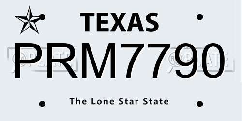 PRM7790 Texas License Plate