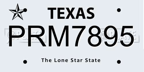 PRM7895 Texas License Plate