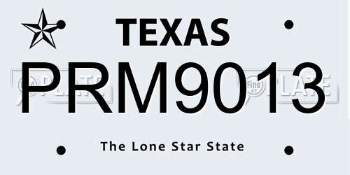 PRM9013 Texas License Plate