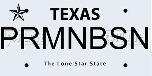 PRMNBSN Texas License Plate