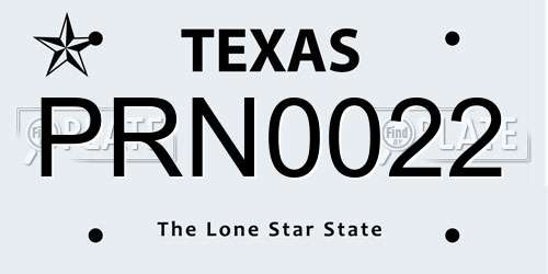 PRN0022 Texas License Plate