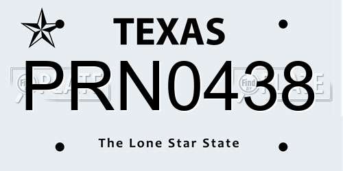 PRN0438 Texas License Plate