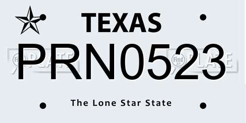 PRN0523 Texas License Plate