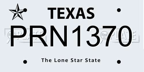 PRN1370 Texas License Plate