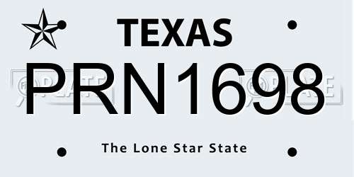 PRN1698 Texas License Plate
