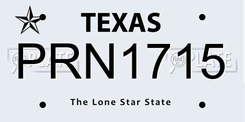 PRN1715 Texas License Plate