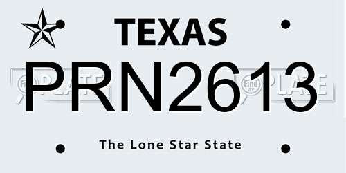 PRN2613 Texas License Plate