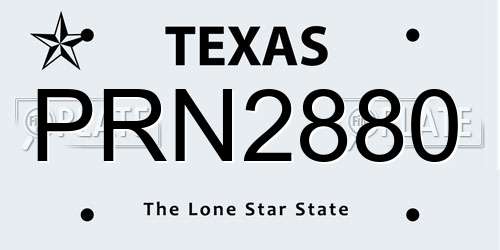 PRN2880 Texas License Plate