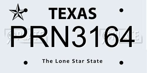 PRN3164 Texas License Plate
