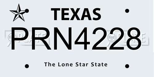 PRN4228 Texas License Plate