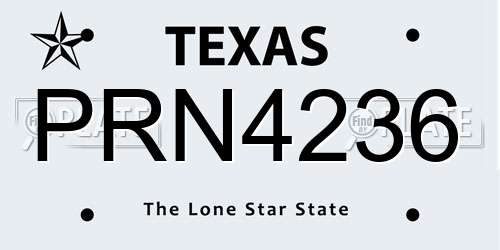 PRN4236 Texas License Plate
