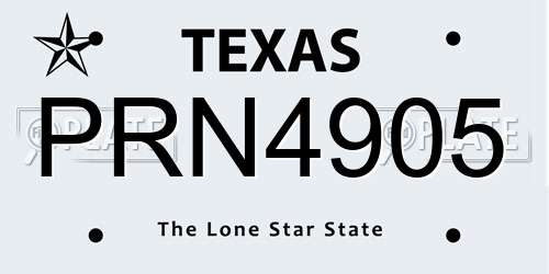 PRN4905 Texas License Plate