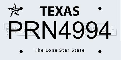 PRN4994 Texas License Plate