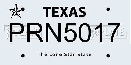 PRN5017 Texas License Plate