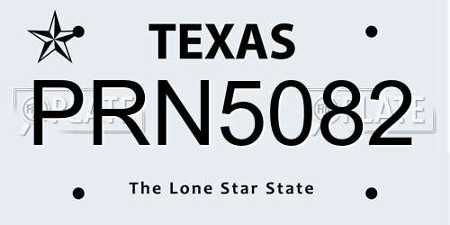 PRN5082 Texas License Plate
