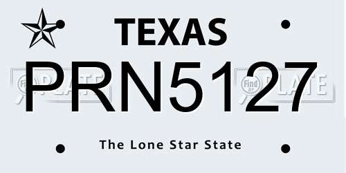 PRN5127 Texas License Plate