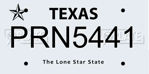 PRN5441 Texas License Plate