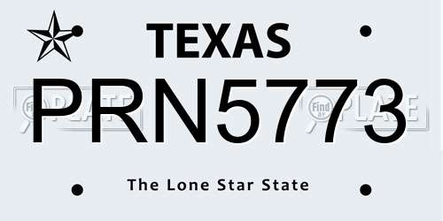 PRN5773 Texas License Plate