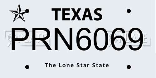 PRN6069 Texas License Plate