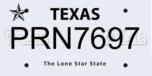 PRN7697 Texas License Plate