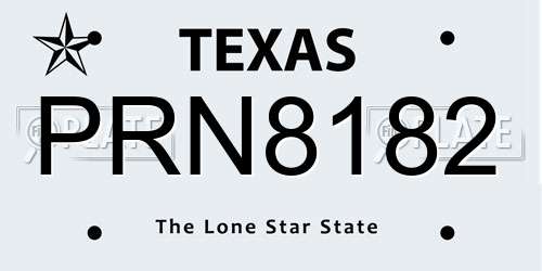 PRN8182 Texas License Plate