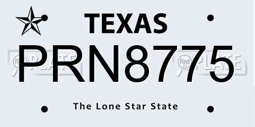 PRN8775 Texas License Plate