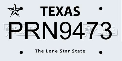 PRN9473 Texas License Plate