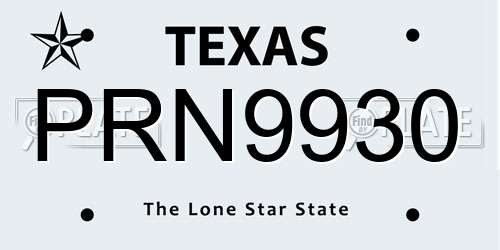 PRN9930 Texas License Plate