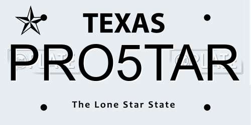 PRO5TAR Texas License Plate
