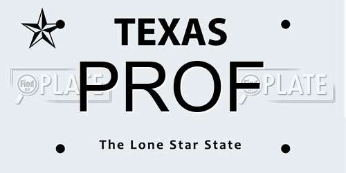 PROF Texas License Plate