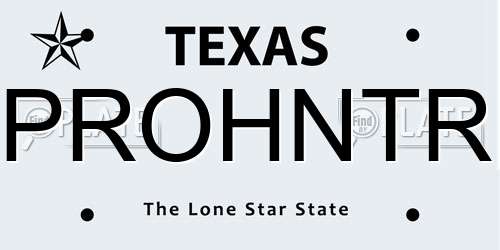 PROHNTR Texas License Plate