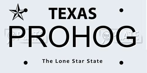 PROHOG Texas License Plate
