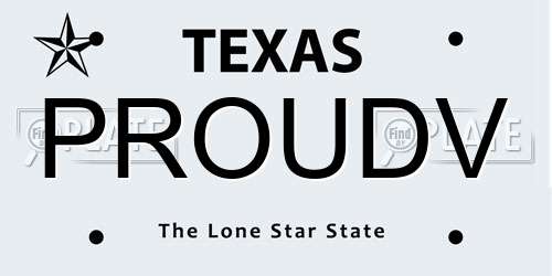PROUDV Texas License Plate
