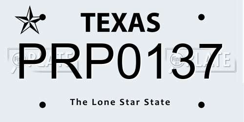 PRP0137 Texas License Plate