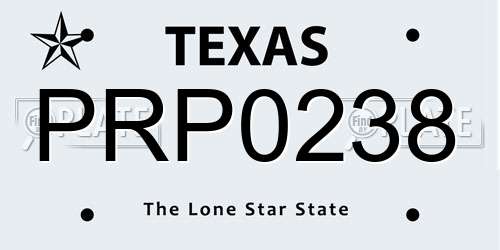 PRP0238 Texas License Plate