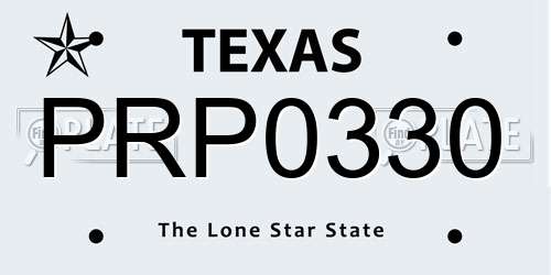 PRP0330 Texas License Plate
