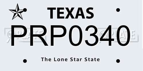 PRP0340 Texas License Plate