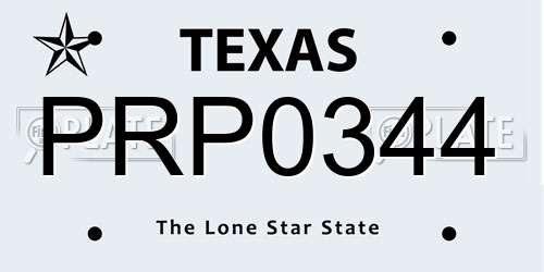 PRP0344 Texas License Plate