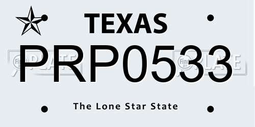 PRP0533 Texas License Plate